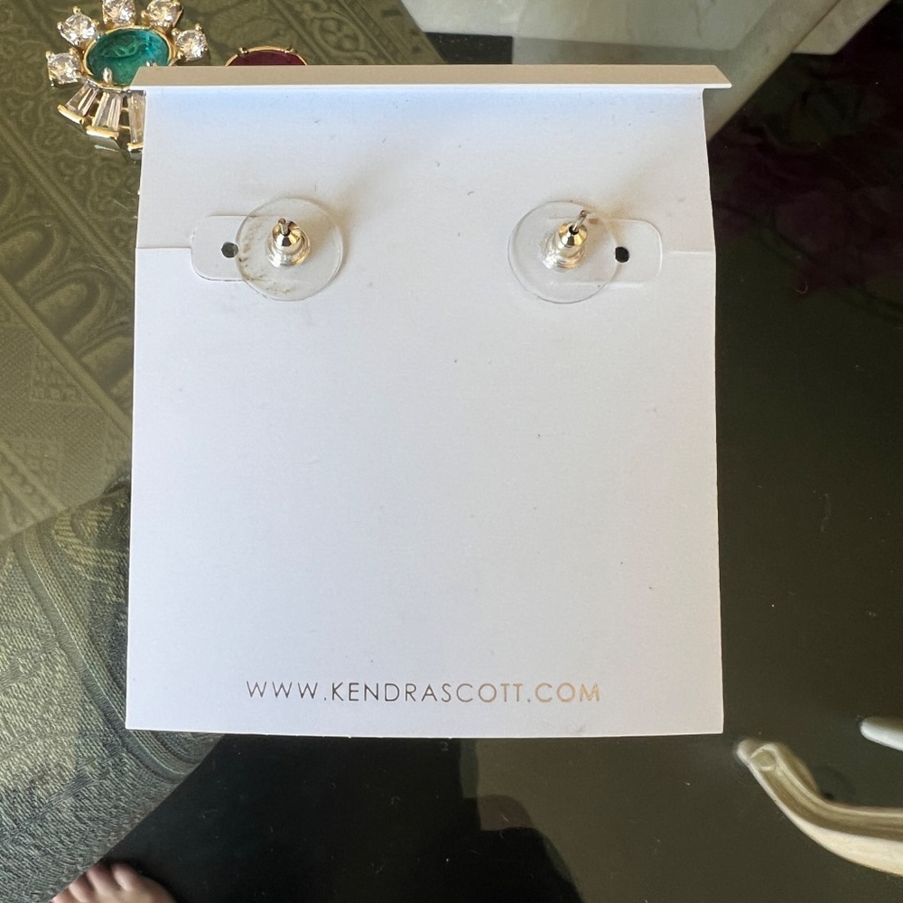 NWOT Kendra Scott Muzzie Mixed Crystal Drop Earrings, Pierced, 14K Gold plated - Picture 3 of 10